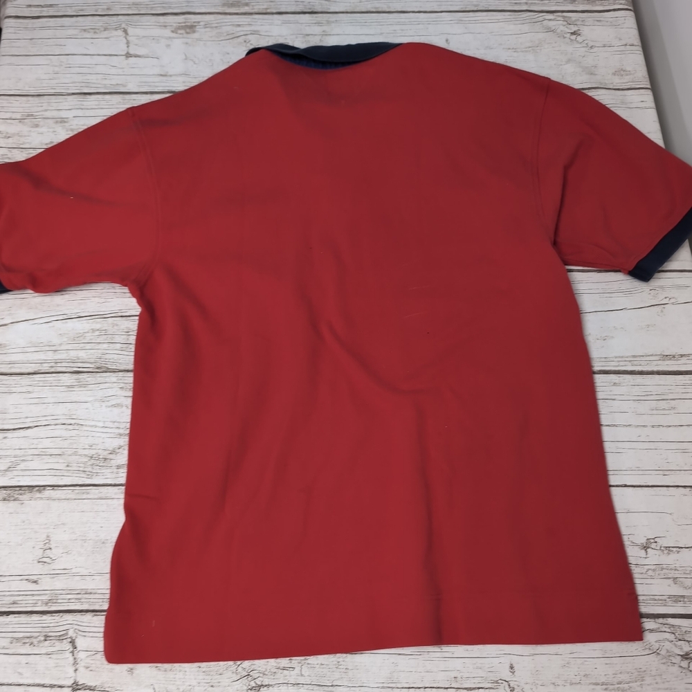Tommy Hilfiger Red Color Block Polo Shirt Men Size XL - Picture 7 of 8